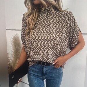 patterned Tan womens Top